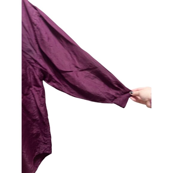 Express Silk Button Down Blouse Burgundy Size M Vintage - Picture 7 of 12
